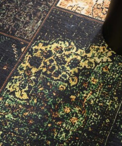 Patchwork vloerkleed - Fade No.1 olijfgroen - close up, thumbnail Patchwork vloerkleed - Fade No.1 olijfgroen - close up, thumbnail