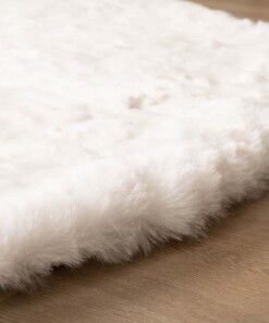 Fluffy vloerkleed rond - Comfy Deluxe wit - close up, thumbnail Fluffy vloerkleed rond - Comfy Deluxe wit - close up, thumbnail