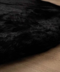 Fluffy vloerkleed rond - Comfy Deluxe zwart - overzicht, thumbnail Fluffy vloerkleed rond - Comfy Deluxe zwart - overzicht, thumbnail