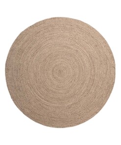 Rond vloerkleed katoen - Joy beige/wit - overzicht