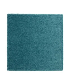 Vierkant hoogpolig vloerkleed shaggy Trend effen - turquoise - overzicht