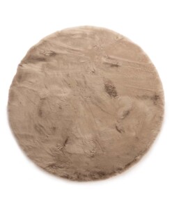 Fluffy vloerkleed rond - Comfy Deluxe taupe - overzicht