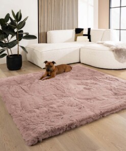 Fluffy vloerkleed vierkant - Comfy Deluxe roze - sfeer, thumbnail