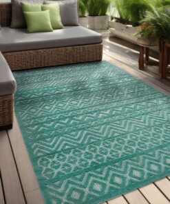 Binnen & buitenkleed - Elio turquoise - sfeer, thumbnail