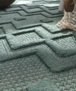 Binnen & buitenkleed - Nore turquoise - close up, thumbnail