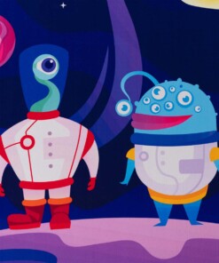 Kindervloerkleed - Ruimte avonturen multi - close up, thumbnail Kindervloerkleed - Ruimte avonturen multi - close up, thumbnail