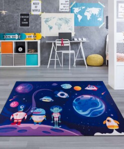 Kindervloerkleed - Ruimte avonturen multi - sfeer