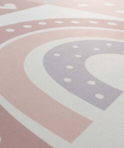 Kindervloerkleed - Rainbow lichtroze - close up, thumbnail