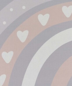 Kindervloerkleed - Rainbow lichtroze - close up, thumbnail