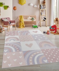 Kindervloerkleed - Rainbow lichtroze - sfeer