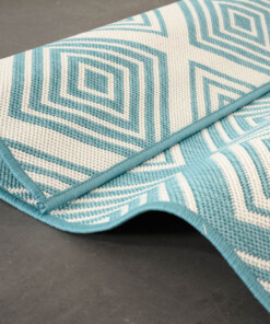 Buitenkleed ruit - Flip Gem turquoise - close up, thumbnail Buitenkleed ruit - Flip Gem turquoise - close up, thumbnail