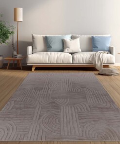 Zacht vloerkleed - Emily geometrisch taupe - sfeer