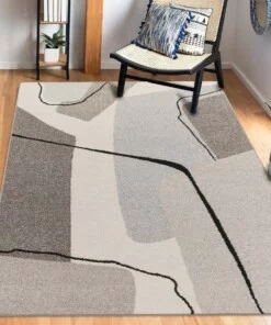 Abstract vloerkleed - Flux beige - sfeer