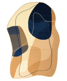 Organisch vloerkleed - Ease Stone blauw - overzicht, thumbnail