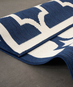 Retro buitenkleed - Flip Lucky donkerblauw - close up, thumbnail