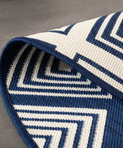 Rond Buitenkleed ruit - Flip Gem donkerblauw - close up, thumbnail Rond Buitenkleed ruit - Flip Gem donkerblauw - close up, thumbnail