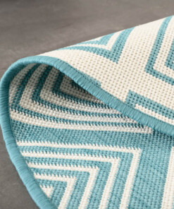 Rond Buitenkleed ruit - Flip Gem turquoise - close up, thumbnail Rond Buitenkleed ruit - Flip Gem turquoise - close up, thumbnail