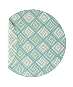 Rond Buitenkleed ruit - Flip Gem turquoise - overzicht