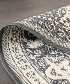 Rond Vintage buitenkleed - Flip Agnes grijs - close up, thumbnail Rond Vintage buitenkleed - Flip Agnes grijs - close up, thumbnail