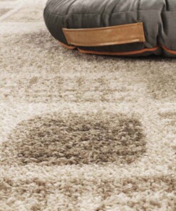 Modern vloerkleed - City Chic retro bruin - close up, thumbnail