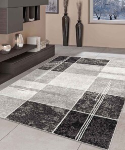 Modern vloerkleed - City Chic geblokt grijs - sfeer