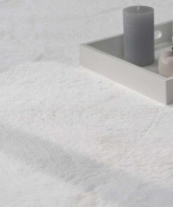 Laagpolig vloerkleed - Svea wit - close up, thumbnail