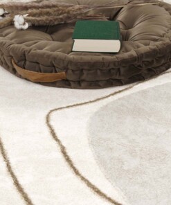 Laagpolig vloerkleed - Calm Waves beige - close up, thumbnail