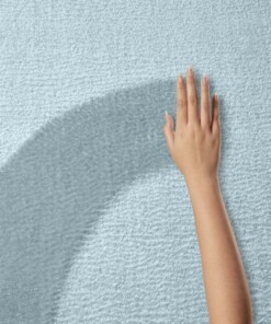 Zacht rond vloerkleed - Lior lichtblauw (wasbaar 30°C) - close up, thumbnail