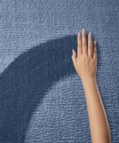 Zacht rond vloerkleed - Lior donkerblauw (wasbaar 30°C) - close up, thumbnail Zacht rond vloerkleed - Lior donkerblauw (wasbaar 30°C) - close up, thumbnail