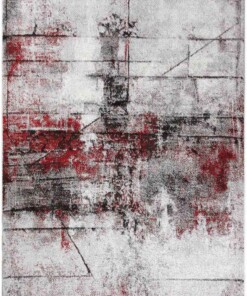 Abstract vloerkleed - Arlo rood - overzicht