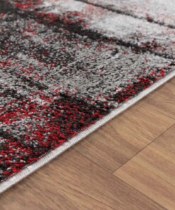 Abstract vloerkleed - Arlo rood - close up, thumbnail Abstract vloerkleed - Arlo rood - close up, thumbnail