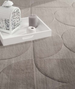 Zacht vloerkleed - Emily cirkels taupe - close up, thumbnail Zacht vloerkleed - Emily cirkels taupe - close up, thumbnail