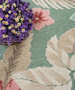 Buitenkleed bloemen - Yara groen - close up, thumbnail