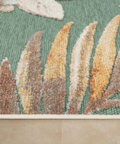 Buitenkleed bloemen - Lilly groen - close up, thumbnail