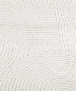 Rond zacht vloerkleed - Fuzz Waves crème - close up