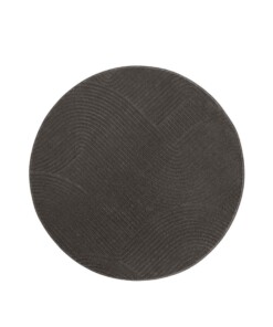 Rond zacht vloerkleed - Fuzz Waves antraciet - overzicht