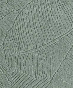 Rond zacht vloerkleed - Fuzz Leaf groen - close up