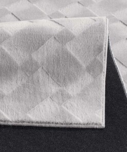 Zacht vloerkleed - Fuzz Karo grijs - close up, thumbnail