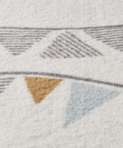 Zacht vloerkleed kinderkamer - Sterren & Stippen crème/multi - close up, thumbnail