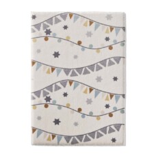 Zacht vloerkleed kinderkamer - Sterren & Stippen crème/multi - overzicht, thumbnail