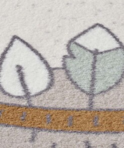 Zacht vloerkleed kinderkamer - Beer crème/multi - close up, thumbnail