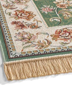 Oosterse loper - Regal Helena groen - close up, thumbnail Oosterse loper - Regal Helena groen - close up, thumbnail