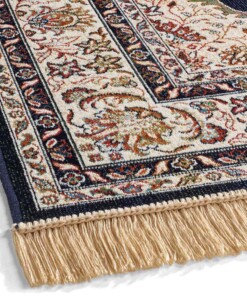 Perzisch tapijt - Regal Victor donkerblauw - close up, thumbnail