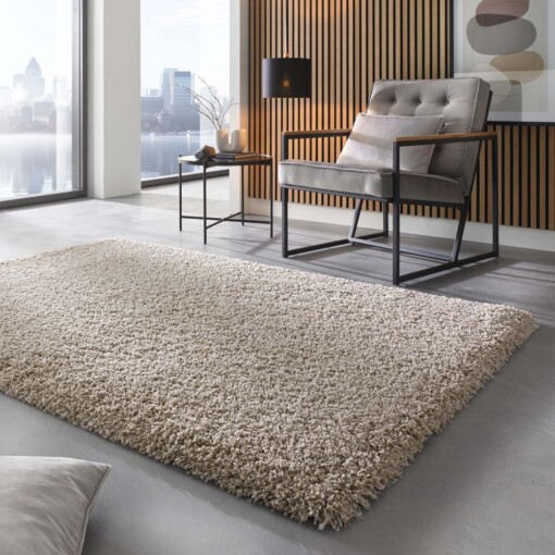 Hoogpolig vloerkleed - Shaggy Prime beige - sfeer