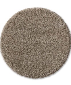Rond hoogpolig vloerkleed effen - Shaggy Prime beige - overzicht