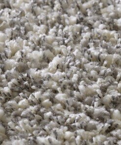 Hoogpolig vloerkleed Shaggy Prime - wit/zilver - close up, thumbnail