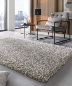Hoogpolig vloerkleed - Shaggy Prime wit/zilver - sfeer
