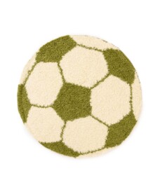 Rond vloerkleed Kinderkamer - Voetbal crème/groen - overzicht, thumbnail Rond vloerkleed Kinderkamer - Voetbal crème/groen - overzicht, thumbnail