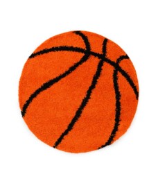 Rond vloerkleed Kinderkamer - Basketbal oranje/zwart - overzicht, thumbnail Rond vloerkleed Kinderkamer - Basketbal oranje/zwart - overzicht, thumbnail