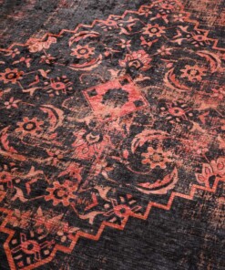 Wasbare loper - Leona rood - close up, thumbnail Wasbare loper - Leona rood - close up, thumbnail